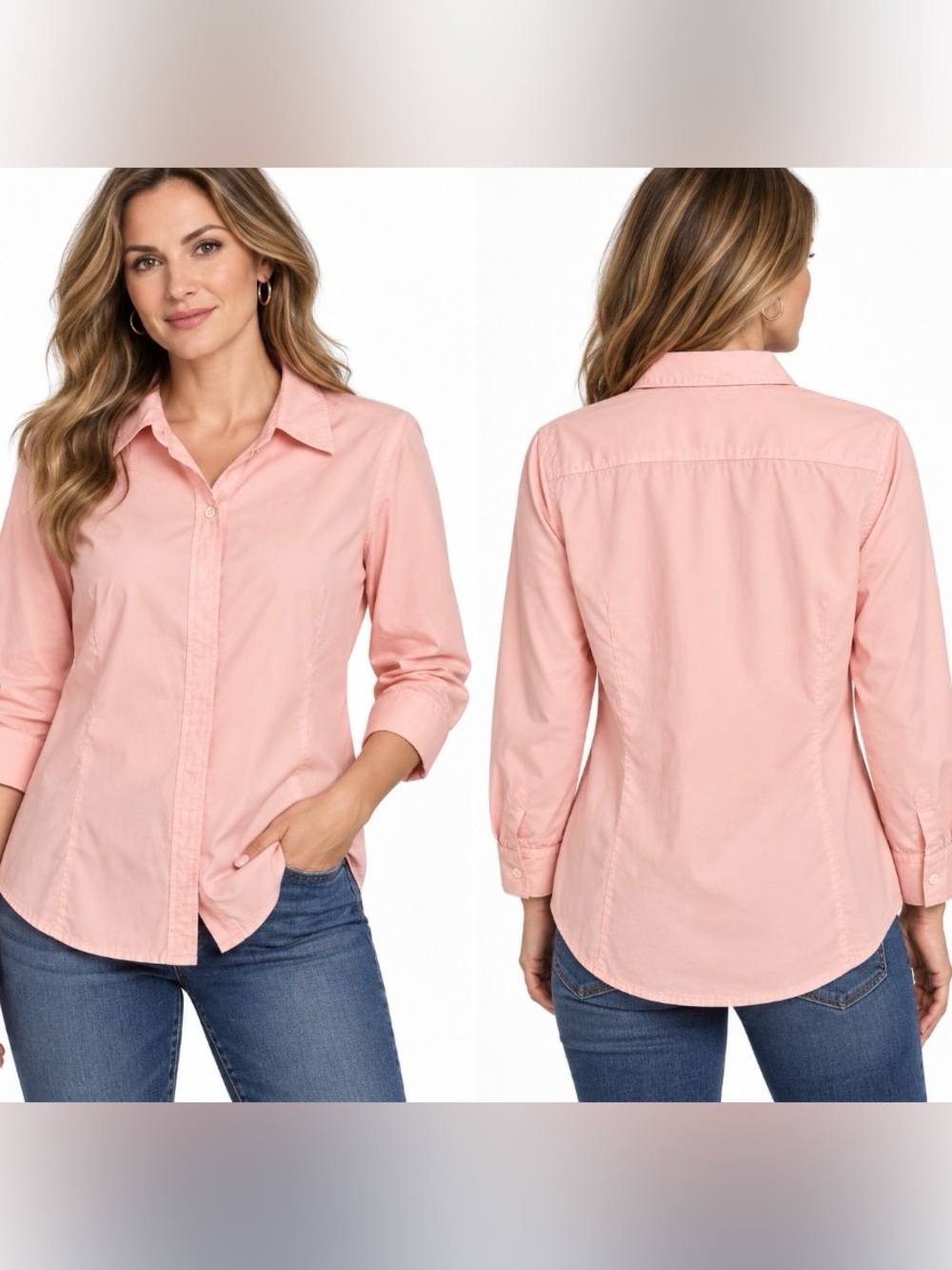 Talbots Women's Light Pink Button-Down Shirt